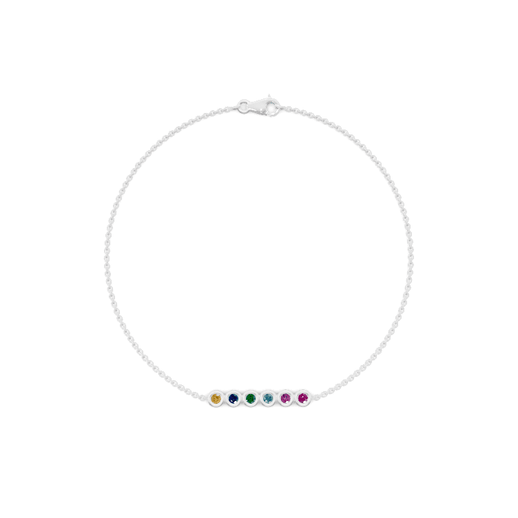 Multi Gemstone Chain Bracelet